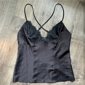 Guess Chic Black Cami with Lace Detail